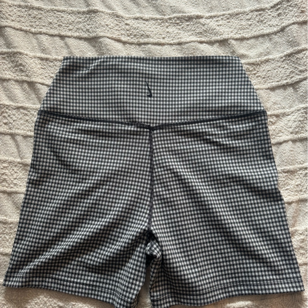 Nike Black and White Checkered Biker Shorts